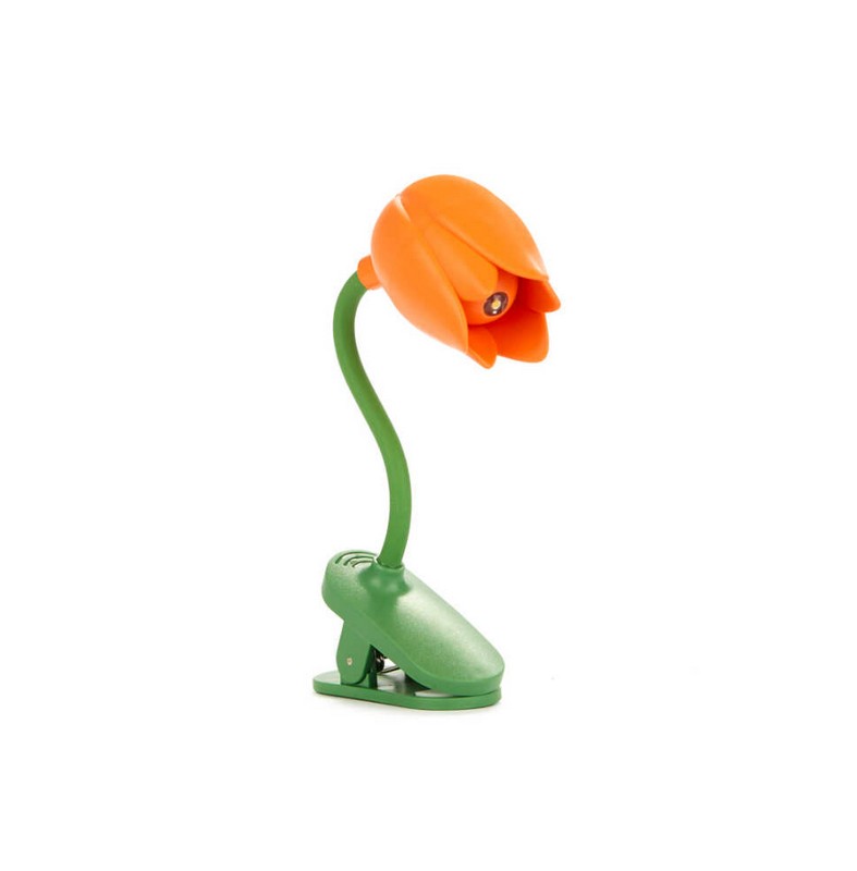Luce da lettura a forma di tulipano arancione